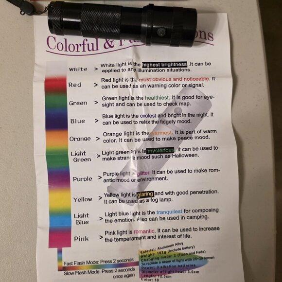 Multi Colored Programmable Flashlight - Picture 6 of 8